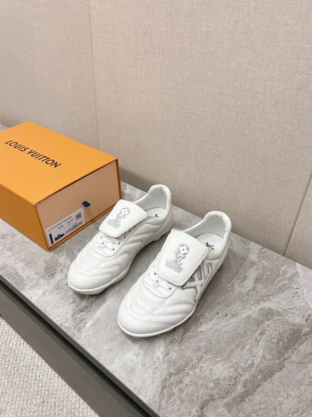Louis Vuitton Women White Leather Sneakers product view 1
