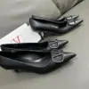 Valentino Women Black Leather Pointed Pumps product view 3