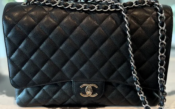 Chanel Maxi Classic Flap Jumbo Black Silver Hardware Bag product view 2