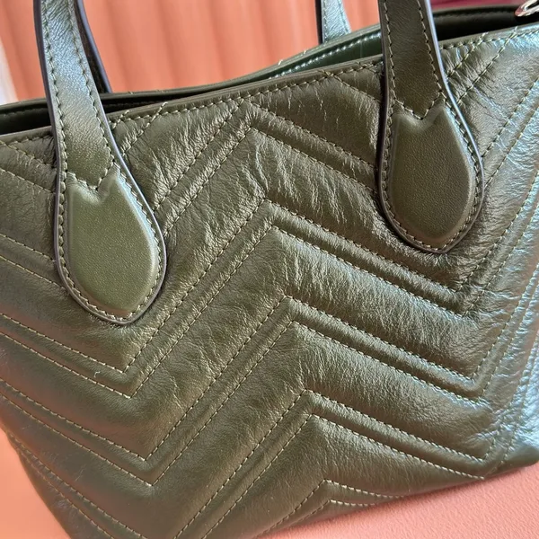 Gucci GG Marmont Tote Bag 17 In Moss Green product view 5