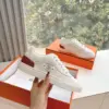 Hermès Women White Leather Sneakers product view 4