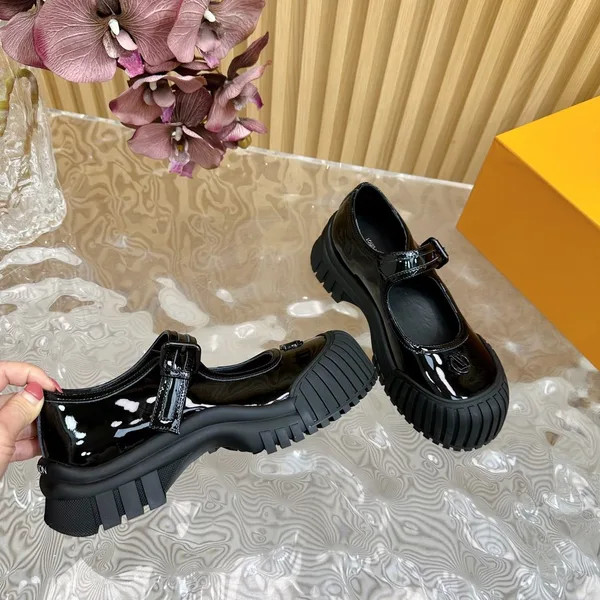Louis Vuitton Women Black Patent Leather Mary Jane Loafers product view 2