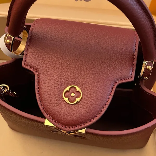 Louis Vuitton Capucines Woman’s Dark Red Handbags 27x21x10cm product view 3