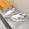 Louis Vuitton Women White Leather Sneakers With Blue Accents product view 3