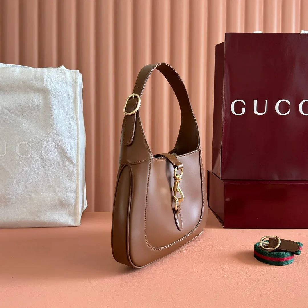 Gucci Jackie Small Shoulder Bag Brown Leathe product view 3