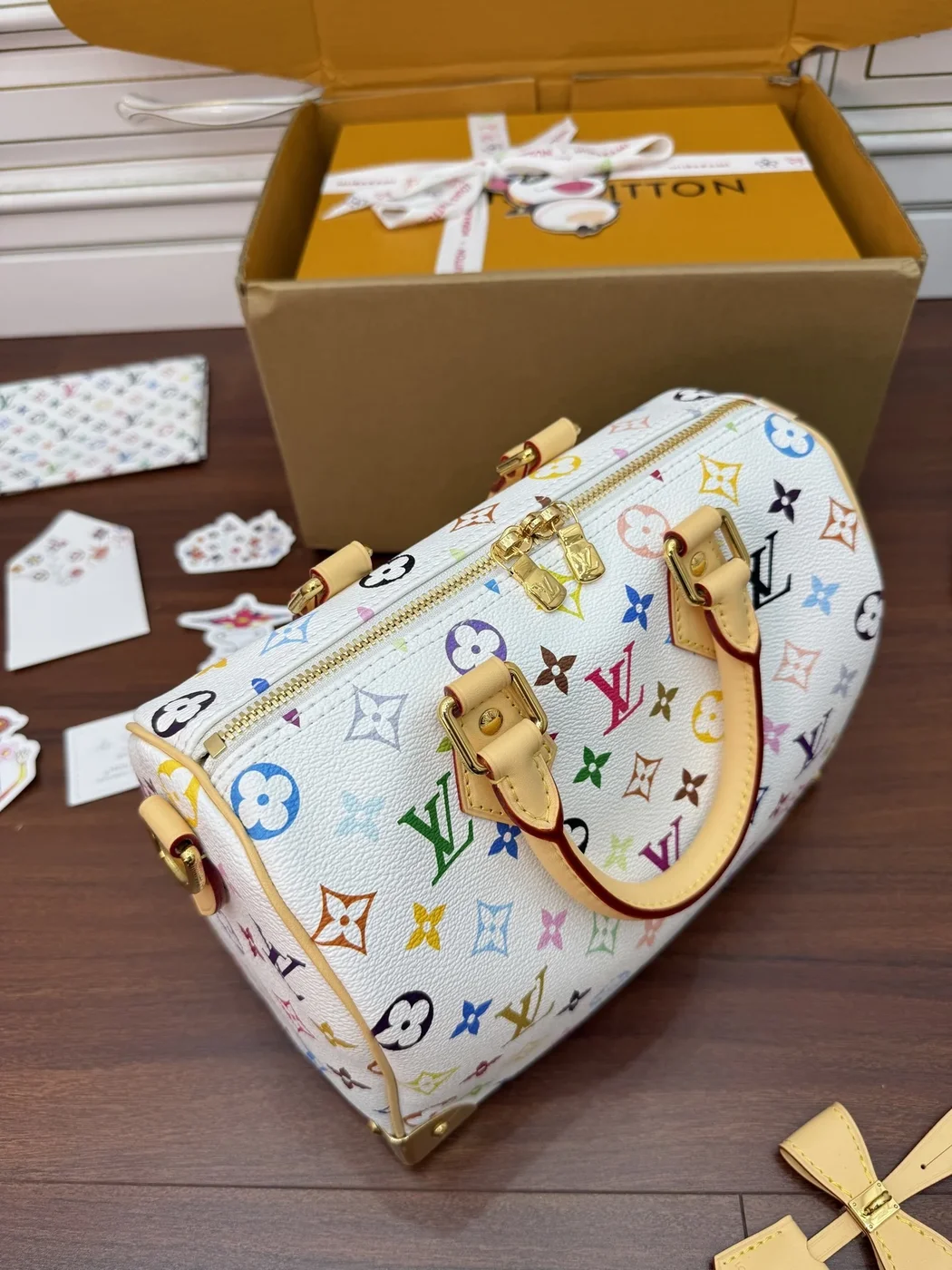 Louis Vuitton x Takashi Murakami Monogram Multicolor Speedy Bandoulière 25 Bag product view 4