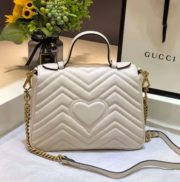Gucci Marmont Top Handle Handbag White 27 cm product view 5