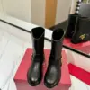 Valentino Women Black Leather Mid-Calf Boots product view 3