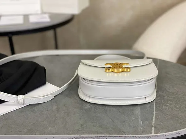 Celine Handle White Smooth Leather 15.5× .5x5cm Bag product view 5