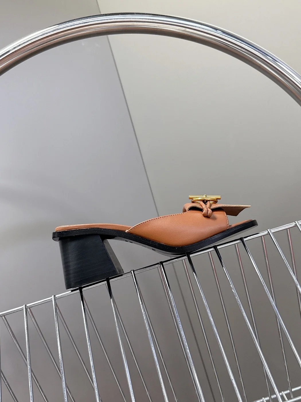 Hermès Women Brown Leather Heels product view 6