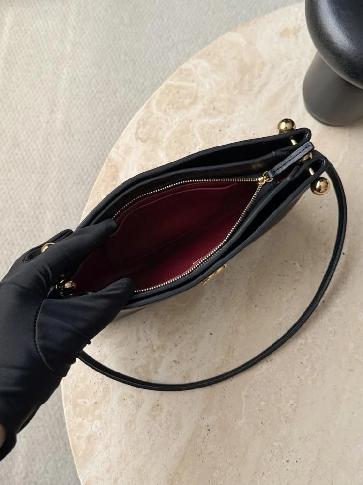 Chanel “Chic Studs” Clutch Bag Black Lambskin Gold Hardware product view 5