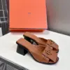 Hermès Women Brown Leather Heels product view 4