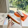 Hermès Women White Brown Leather Mesh Sneakers product view 4