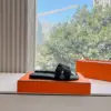Hermès Women Black Leather Embellished Slippers product view 2