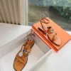 Hermès Women Tan Leather Strappy Sandals product view 4