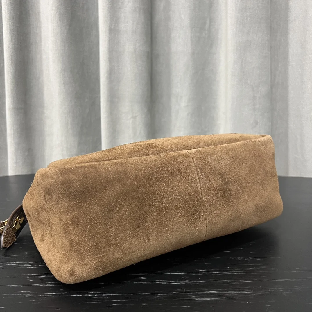 Prada Brown Medium Suede Shoulder Bag product view 3