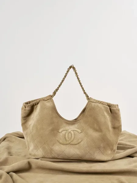 Chanel Suede Quilted Neo Cabas Shopping Tote product view 1