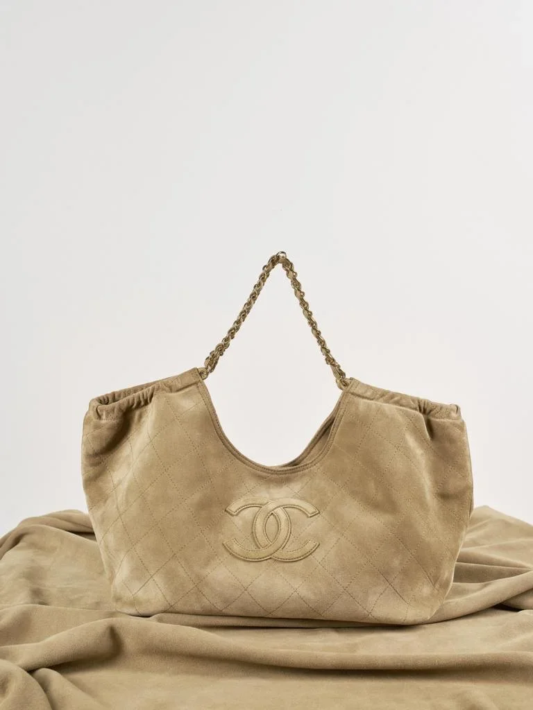 Chanel Suede Quilted Neo Cabas Shopping Tote product view 1