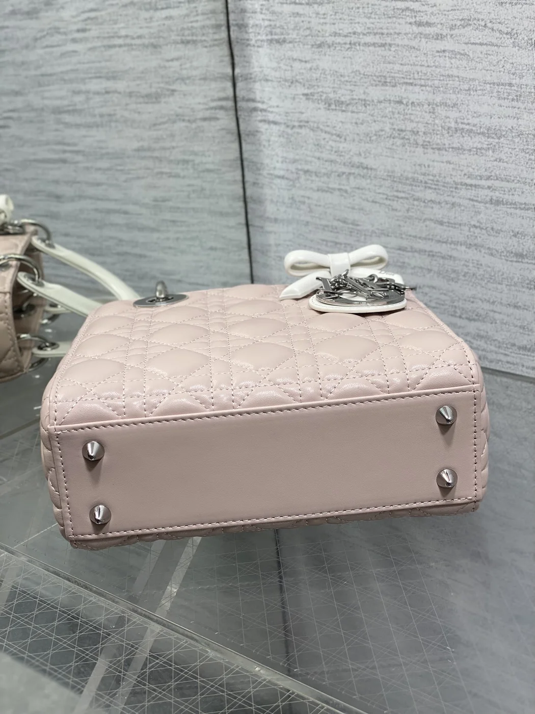 Dior Small Lady Dior Bag in Two-Tone Soupir Pink product view 5