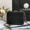 Chanel Vanity Case Black Yellow Box Form Handbags 19 cm product view 8