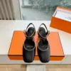 Hermès Women Black Leather Trimmed Heels product view 1