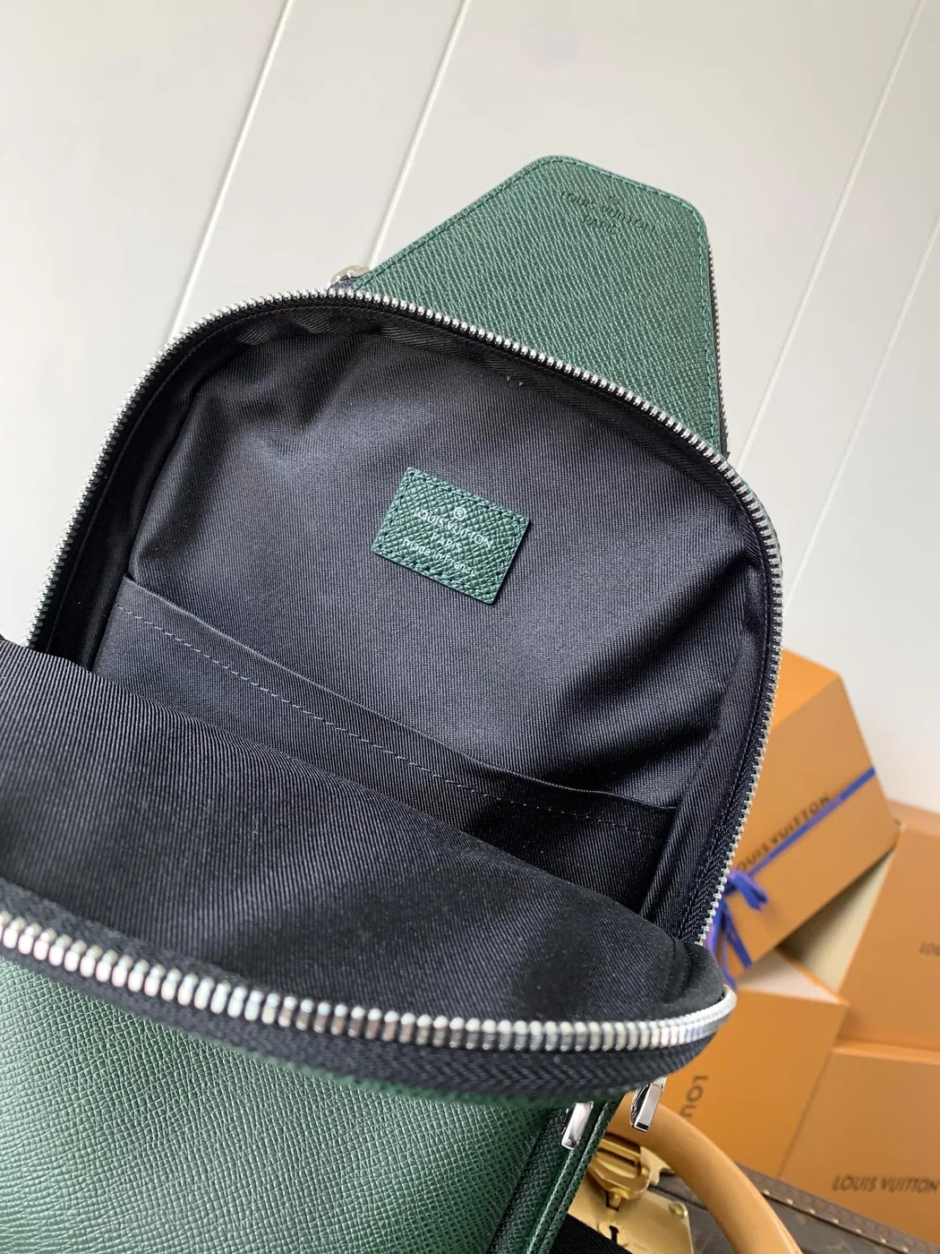 Louis Vuitton Avenue Slingbag 31 In Dark Green Taiga Leather Bag product view 7