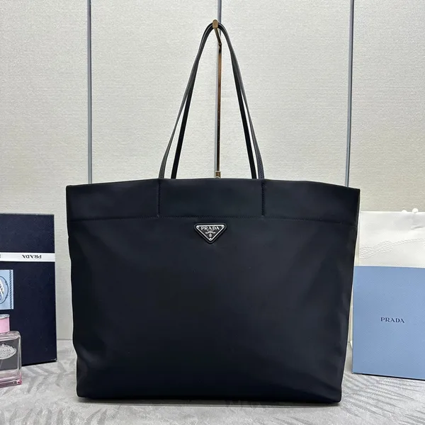 Prada Medium Shopping Bag 40 In Black Re-Nylon Fabric product view 1