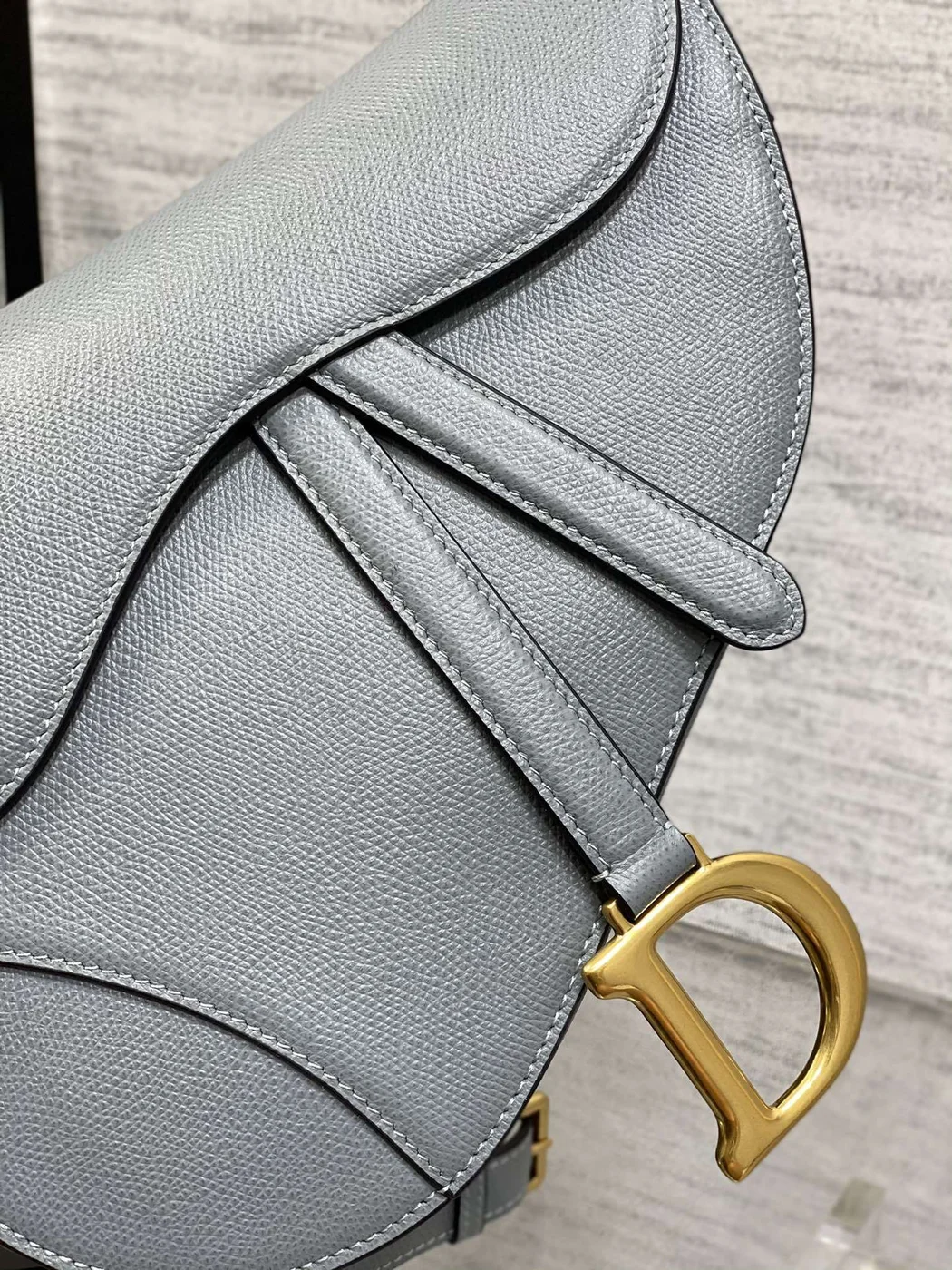 Dior Saddle Bag in Deep Grey-Blue Gold Hardware product view 2