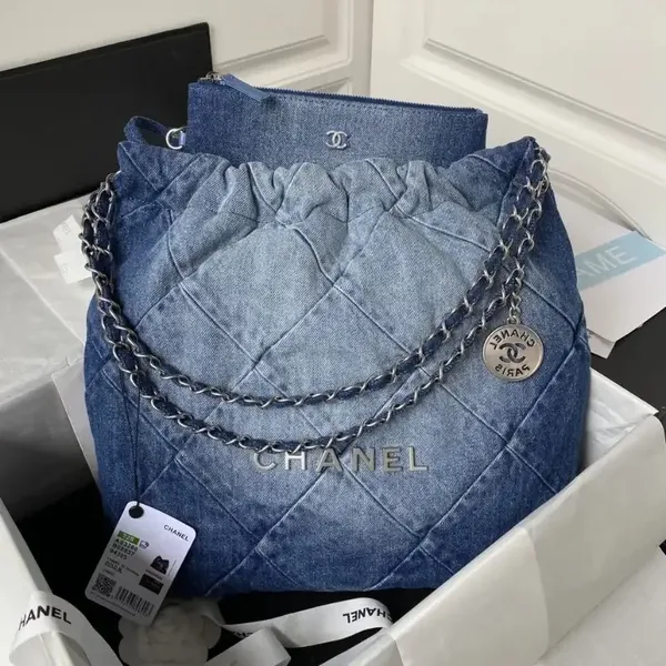 Chanel 22 Small Denim Hobo Bag product view 1