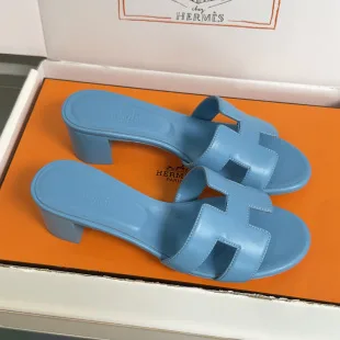 Hermès Oran Heeled Sandals Light Blue product view 1
