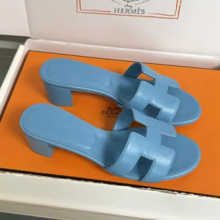 Hermès Oran Heeled Sandals Light Blue product view 1
