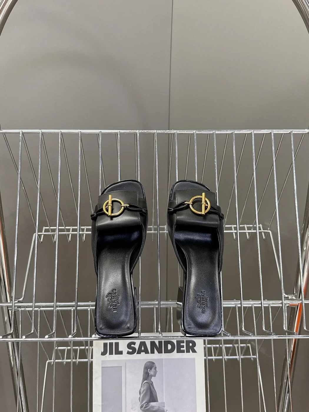 Hermès Women Black Leather Mules product view 2