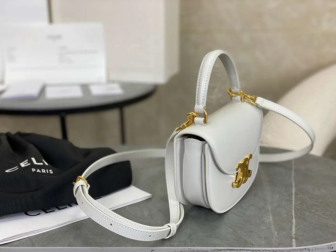 Celine Handle White Smooth Leather 15.5× .5x5cm Bag product view 6