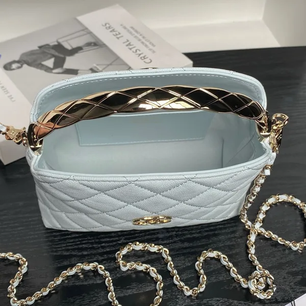 Chanel Small Hobo Bag in light blue quilted calfskin product view 3