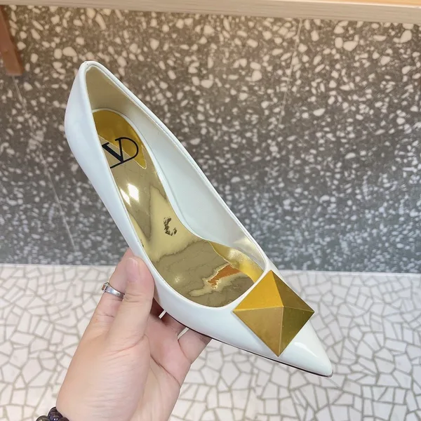 Valentino Women White Patent Leather Heels product view 6