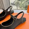 Hermès Women Black Leather Slingback Mules product view 2