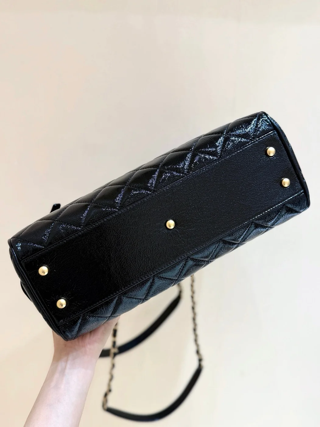 Chanel 25K Bowling Bag in Black Caviar Leather Gold Hardware product view 5
