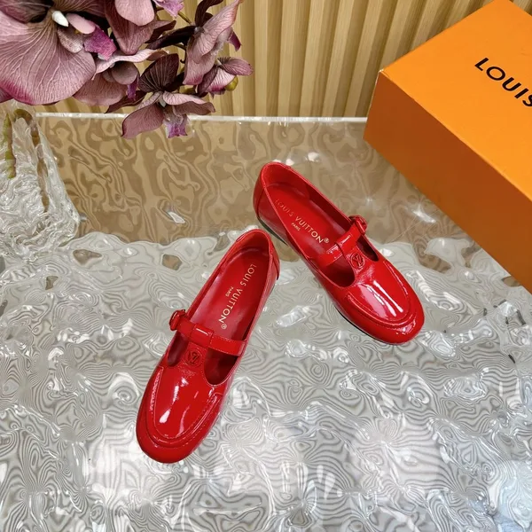 Louis Vuitton Women Red Patent Leather Loafers product view 2