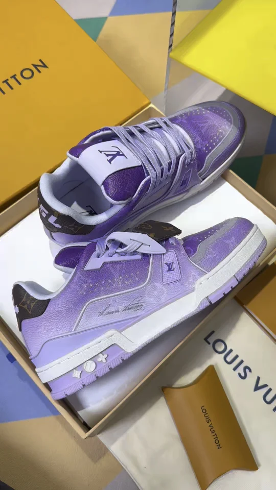 Louis Vuitton Trainer sneakers in purple product view 1