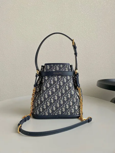 Dior Cest Canvas Backpack Embroidered Pattern Black 24x10x24.5 cm product view 2