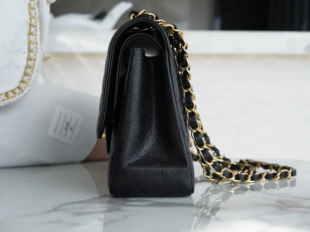 Chanel Flap Bag Jumbo 30 cm Gold Hardware Black Caviar product view 6