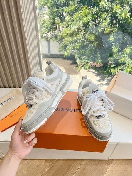 Louis Vuitton Women White Mesh And Leather Sneakers product view 6