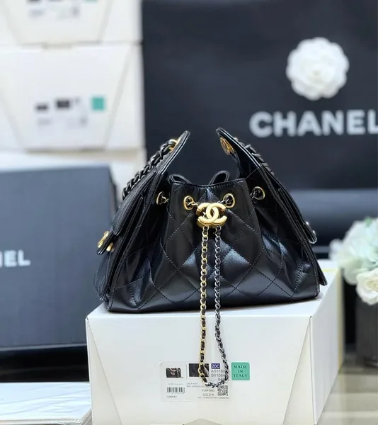 Chanel 25 mini Gold Silver Chain Black Bag product view 1