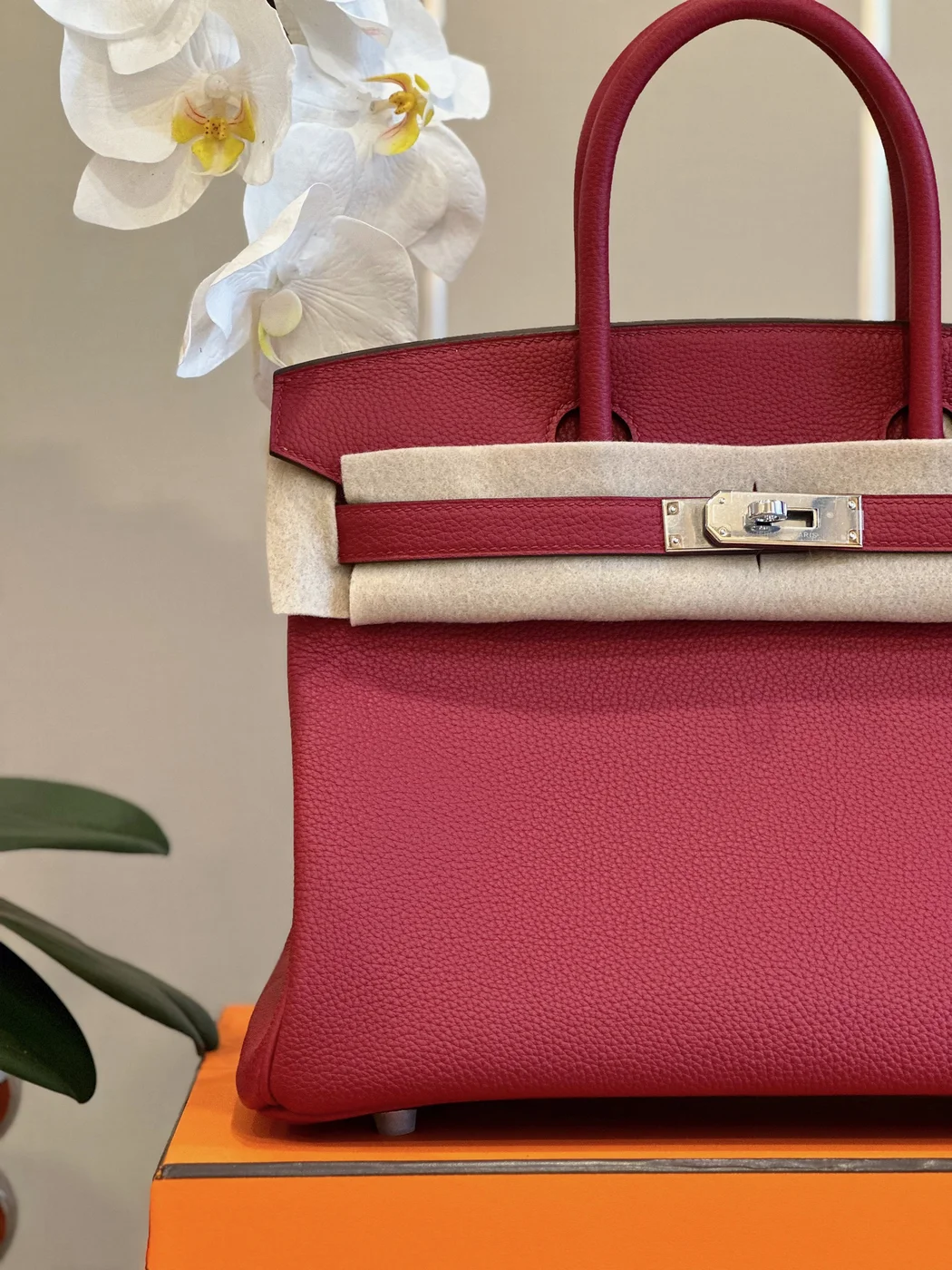 Hermès Birkin 30 Burgundy Palladium Hardware Bag product view 5