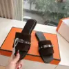 Hermès Women Dark Brown Suede Leather Strap Mules product view 6