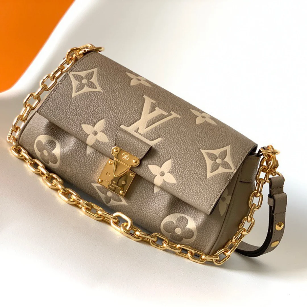 Louis Vuitton Favorite Brown Handbags Lock Gold 24x14cm product view 1