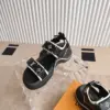 Louis Vuitton Women Black Synthetic Monogram Strap Sandals product view 6