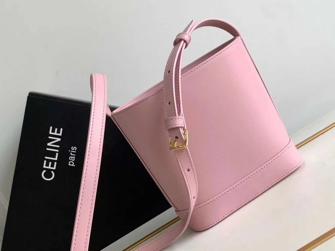 Celine Small Bucket Cuir Triomphe Mini Pink Bag 19.5x16x7cm product view 6