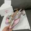 Valentino Women Pink And Gold Leather Flats product view 2