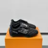 Louis Vuitton Men Black Leather Sneakers product view 1